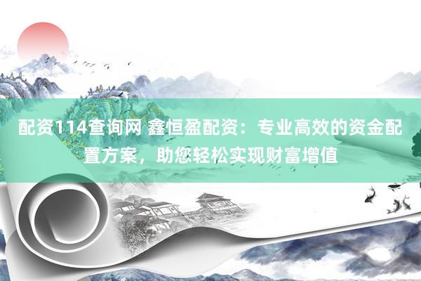 配资114查询网 鑫恒盈配资：专业高效的资金配置方案，助您轻松实现财富增值