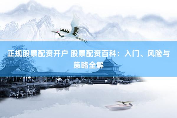 正规股票配资开户 股票配资百科：入门、风险与策略全解