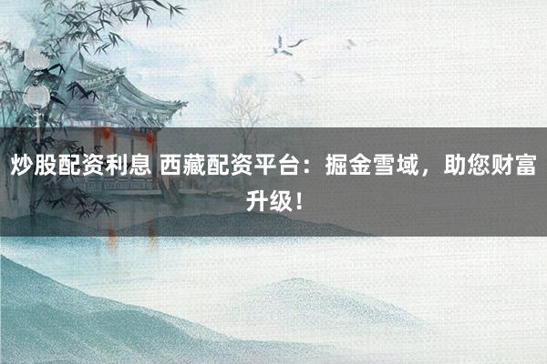 炒股配资利息 西藏配资平台：掘金雪域，助您财富升级！