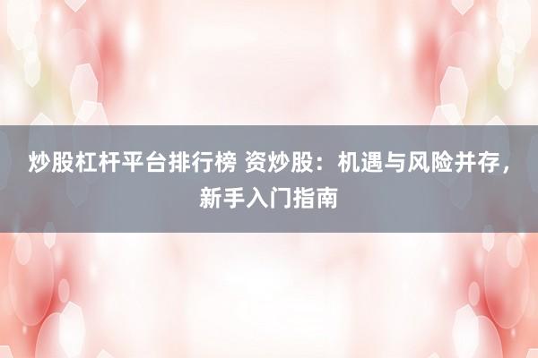 炒股杠杆平台排行榜 资炒股：机遇与风险并存，新手入门指南