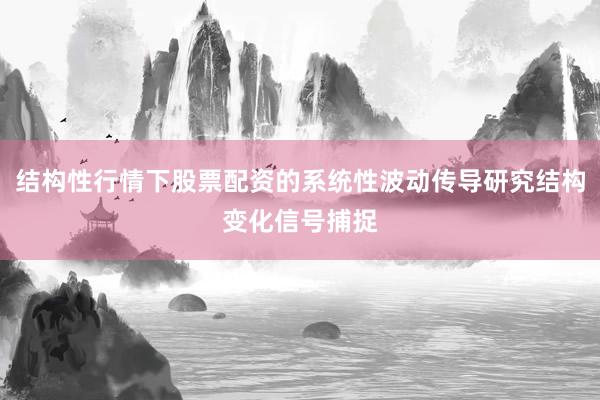 结构性行情下股票配资的系统性波动传导研究结构变化信号捕捉