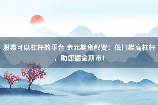 股票可以杠杆的平台 金元期货配资：低门槛高杠杆，助您掘金期市！