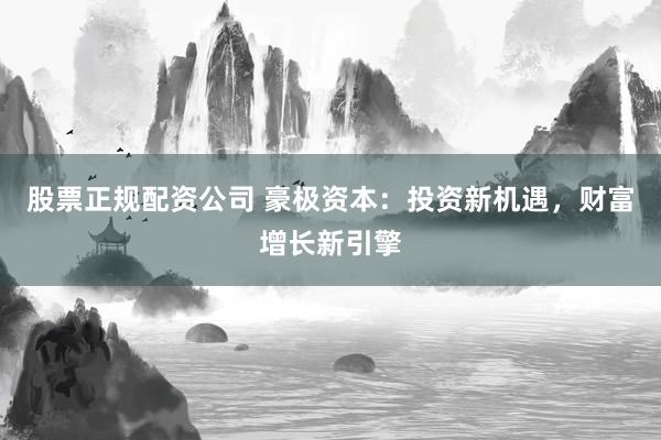股票正规配资公司 豪极资本：投资新机遇，财富增长新引擎