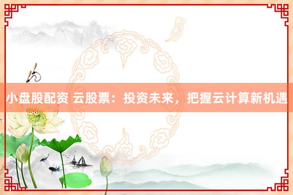小盘股配资 云股票：投资未来，把握云计算新机遇